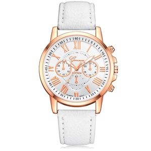 White Roman Numerals Analog Quartz Watch NWT